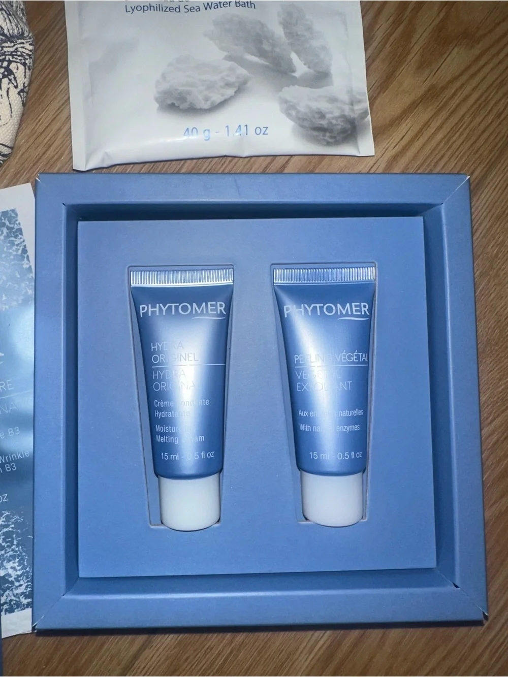 PHYTOMER Skincare Set with Creamy White & Navy Blue Pouch bundle